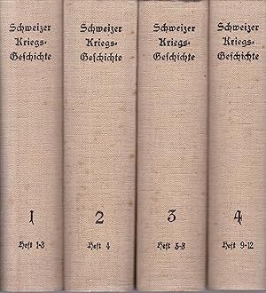 Bild des Verkufers fr Schweizer Kriegsgeschichte. Im Auftrag des Chefs des Generalstabes, Oberstkorpskommandant Sprecher von Bernegg, bearbeitet von Schweizer Historikern unter Leitung von Oberst M. Feldmann und Hauptmann H. G. Wirz. Hefte 1 - 12 (1915 - 1933). In vier Bnde gebunden zum Verkauf von Graphem. Kunst- und Buchantiquariat