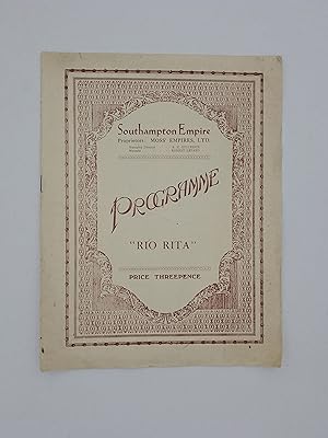 Rio Rita Programme (Southampton Empire, Monday, September, 1st 1930)