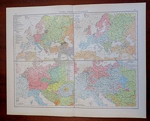 Europe Religions & Peoples Ethnographic Map 1898 Franke detailed map