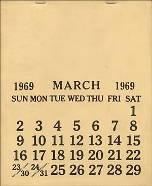 Seller image for MARCH 1969 [aka : One Month] for sale by Specific Object / David Platzker