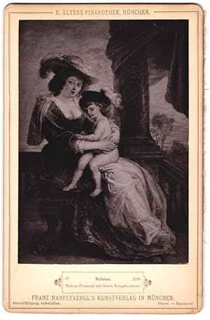 Bild des Verkufers fr Fotografie Franz Hanfstaengl, Mnchen, Gemlde, Helene Froment mit ihrem Erstgeborenem nach Rubens zum Verkauf von Bartko-Reher