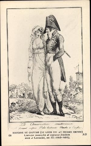 Image du vendeur pour Ansichtskarte / Postkarte Histoire du Costume, de Louis XVI au second Empire mis en vente par akpool GmbH
