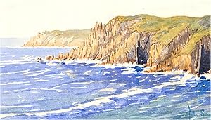 Bild des Verkufers fr John Baron - Mid 20th Century Watercolour, Rocky Cliffs zum Verkauf von Sulis Fine Art