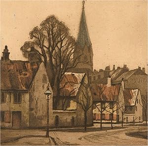 Signed 1930 Etching - Dutch Scenes III