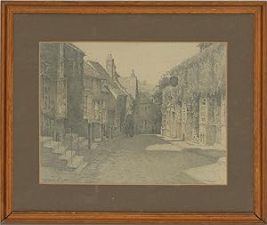 F.E. Georges - Early 20th Century Graphite Drawing, Mermaid St Rye