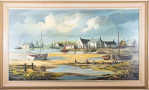 A. Dallas-Simpson - Large 20th Century Oil, Little Harbour, Cornwall