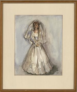 Imagen del vendedor de Mary O'Meara - 1987 Watercolour, Jackie the Bride a la venta por Sulis Fine Art