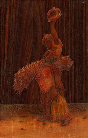 Early 20th Century Marquetry Panel - Gypsy Girl