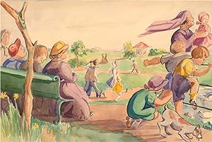 Christina D. Sheridan - Early 20th Century Watercolour, At The Park