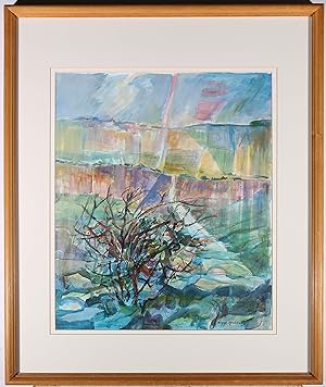 Seller image for Sydney Greenwood (1913-2001) - 20th Century Acrylic, Windswept Thorn Tree for sale by Sulis Fine Art