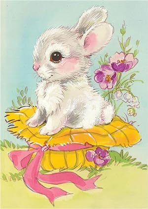 Trio of Children's Book Illustrations 20th Century Watercolour - Cute Animals