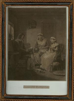 Bild des Verkufers fr John Raphael Smith after Morland - 1789 Stipple Engraving, Domestic Happiness zum Verkauf von Sulis Fine Art