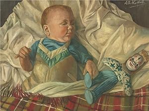Alice Rebecca Kendall (1922-2011) - Mid 20th Century Oil, Sleeping Baby