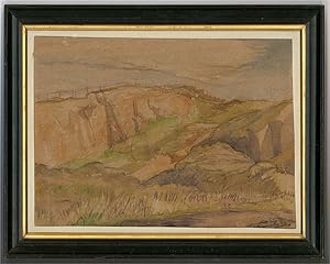 I. Ogden - 1910 Watercolour, Quarry Cliffs