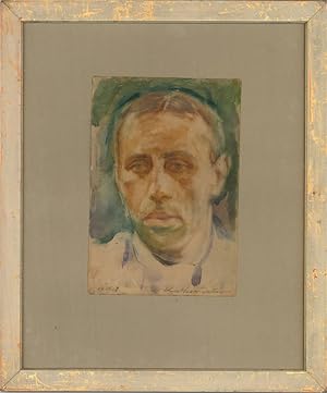 Bild des Verkufers fr Kurt Haase Jastrow (1885-1958) - 1916 Watercolour, Portrait of a Young Man zum Verkauf von Sulis Fine Art