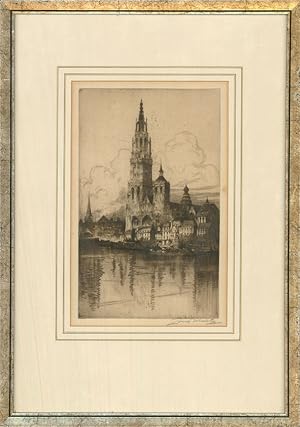 Louis Whirter (1873-1932) - Early 20th Century Etching, Antwerp Cathedral