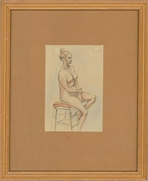 Seller image for 20th Century Watercolour - Seated Female Nude Figure for sale by Sulis Fine Art