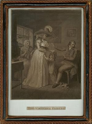 Bild des Verkufers fr John Raphael Smith after Morland - 1789 Stipple Engraving, The Virtuous Parent zum Verkauf von Sulis Fine Art
