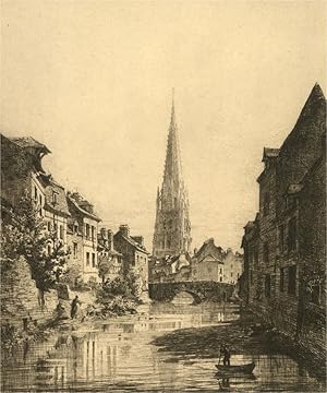 Bild des Verkufers fr Alfred Louis Brunet-Debaines RE (1845-1939) - Late 19thC Etching, Distant Spire zum Verkauf von Sulis Fine Art