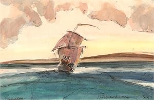 Richard J.S. Young - Signed and dated 1997 Watercolour, The Boat on Calm Waters