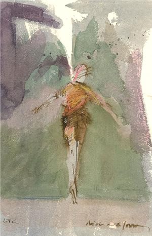 Seller image for Richard J.S. Young - Signed Contemporary Watercolour, The Mysterious Figure for sale by Sulis Fine Art