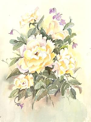 I. Barnes - 20th Century Watercolour, White Roses