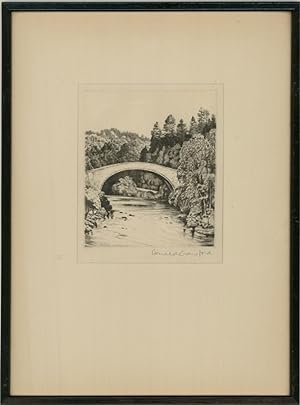 Donald Crawford - Mid 20th Century Etching, Forest Bridge