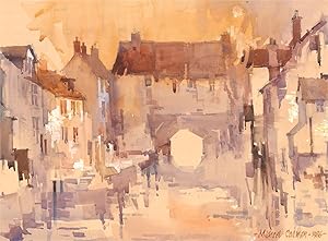 Michael Cadman RI ARCA (1920-2012) - 1986 Watercolour, Bridge at Sunset