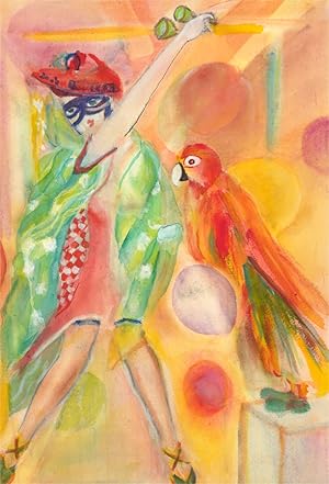 Susan Paine - 20th Century Watercolour, Party Parrot