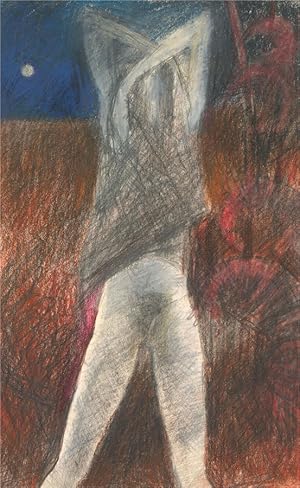 Seller image for John Ivor Stewart PPPS (1936-2018) - Contemporary Coloured Pencil, Moonlit Nude for sale by Sulis Fine Art