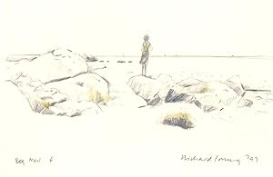 Seller image for Richard J.S. Young - Signed and dated 1997 Graphite Drawing, The Lonely Figure for sale by Sulis Fine Art