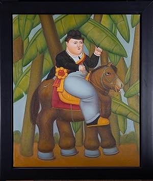 Seller image for After Fernando Botero (b. 1932) - Contemporary Oil, The President for sale by Sulis Fine Art