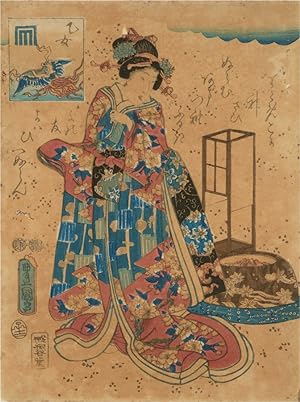 Bild des Verkufers fr Utagawa Kunisada (1786-1865) - Woodblock, Portrait of a Japanese Lady zum Verkauf von Sulis Fine Art