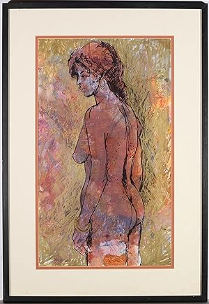 Bild des Verkufers fr Attrib. Alison Milner-Gulland - 20th Century Mixed Media, Standing Nude zum Verkauf von Sulis Fine Art