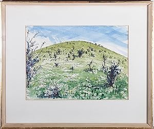 Gwendolen Jackson (b.1919) - Signed 1956 Watercolour, Pitstone Hill