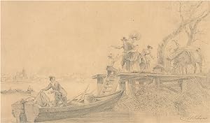Max Ulrich Schoop (1903-1990) - Early 20thC Graphite Drawing, Unloading The Boat