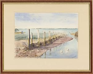 Seller image for Joyce Hawkes - 20th Century Watercolour, Bosham Harbour for sale by Sulis Fine Art