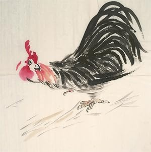 Hu Dongfang - Contemporary Watercolour, The Rooster