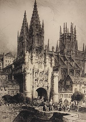 Bild des Verkufers fr Andrew Fairbairn Affleck (1869-1935) - 1916 Etching, Arco de Santa Maria II zum Verkauf von Sulis Fine Art