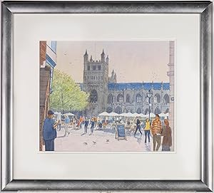 James W. Charlwood - 20th Century Oil, Summer Sun at Exeter Cathedral