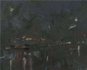 Daniel Nichols - 2021 Oil, Misty Nighttime Drive