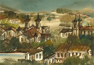 Galina - 1980 Watercolour, Eastern European Town