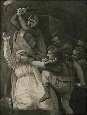 Bild des Verkufers fr John Stowe after John Opie RA - c.1793 Engraving, The Death of Becket zum Verkauf von Sulis Fine Art