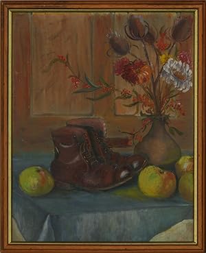 Seller image for Marion Lewin (1922-1979) - 1960 Oil, Garden Boots With Apples for sale by Sulis Fine Art