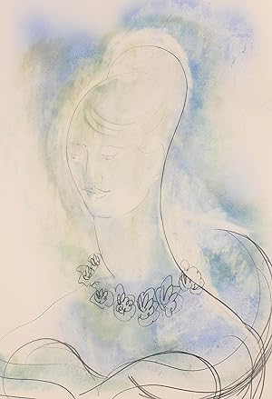 Brian Midlane - 20th Century Watercolour, Blue Head