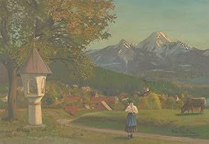 Hugo Kauffmann - Early 20th Century Oil, Mountain Landscape