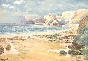 S.W.A Moyle - Early 20th Century Watercolour, The Lion Rock, Cornwall