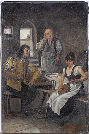 Theodor Winter (1872-1947) - 1906 Oil, Impromptu Recital