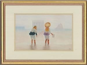 James Tytler (b. 1948) - 20th Century Pastel, Beach View with Children Playing