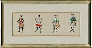 Framed 20th Century Gouache - Military Soldiers